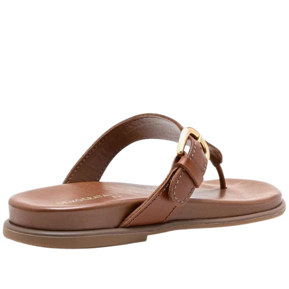 Sandália Rasteira Democrata 659102 Tan Marrom 5