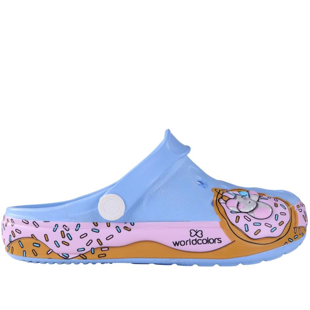 Babuche Infantil Menina World Colors 10503 Azul