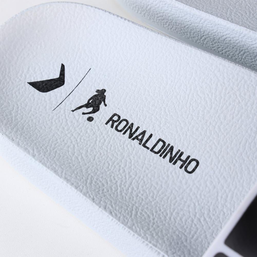 Chinelo Slide Masculino Rider R10 Ronaldinho 12562 Branco Branco 5