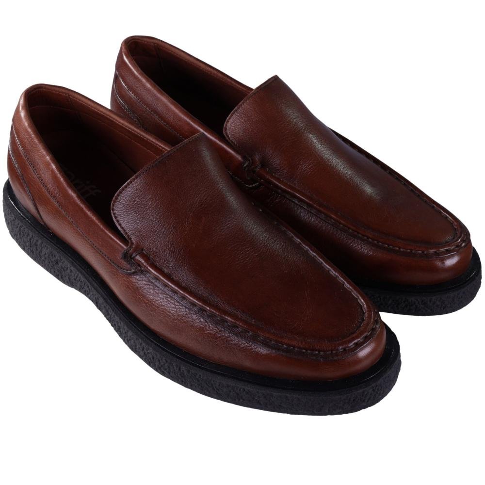 Mocassim Masculino em Couro Zariff Yor008 Tan Marrom 2