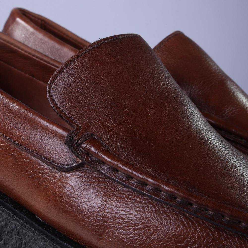 Mocassim Masculino em Couro Zariff Yor008 Tan Marrom 3