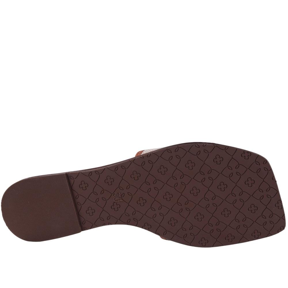 Sandália Rasteira Feminina Capodarte 4019254 Cru Marrom 5