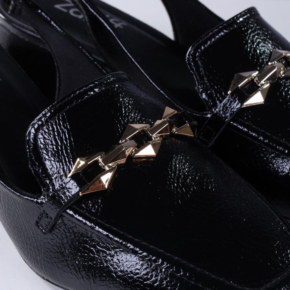 Sapato Feminino Zariff Slingback T4618-372 Preto Preto 2