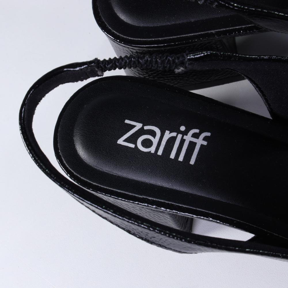 Sapato Feminino Zariff Slingback T4618-372 Preto Preto 4