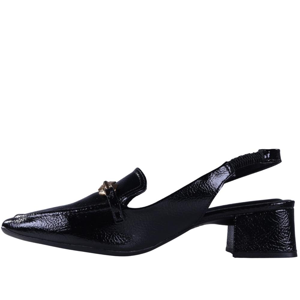 Sapato Feminino Zariff Slingback T4618-372 Preto Preto 6