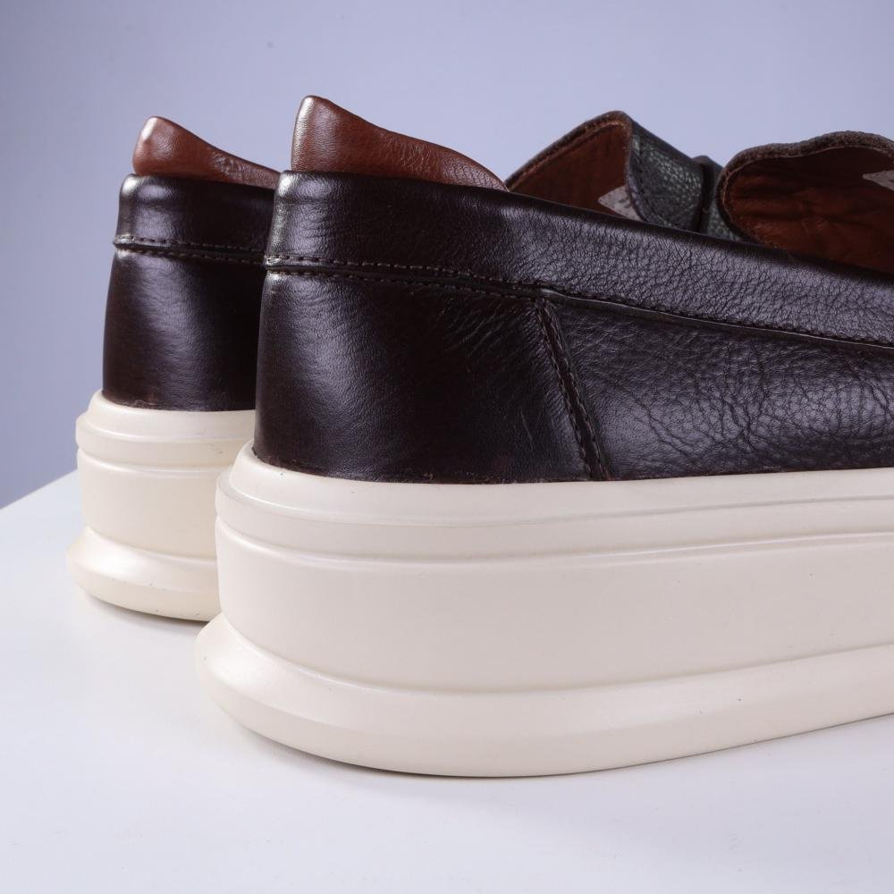 Sapato Masculino Zariff Casual em Couro Bea006 Cafe Preto 3