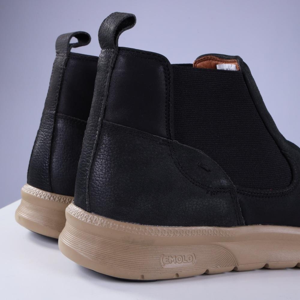 Bota Masculina Zariff em Couro 55853 Preto Preto 4