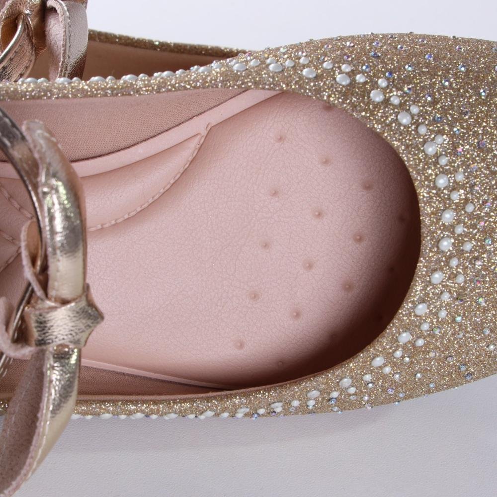 Sapatilha Infantil Feminina Pampili Angel com Strass 100.541.000 Ouro Prata 5