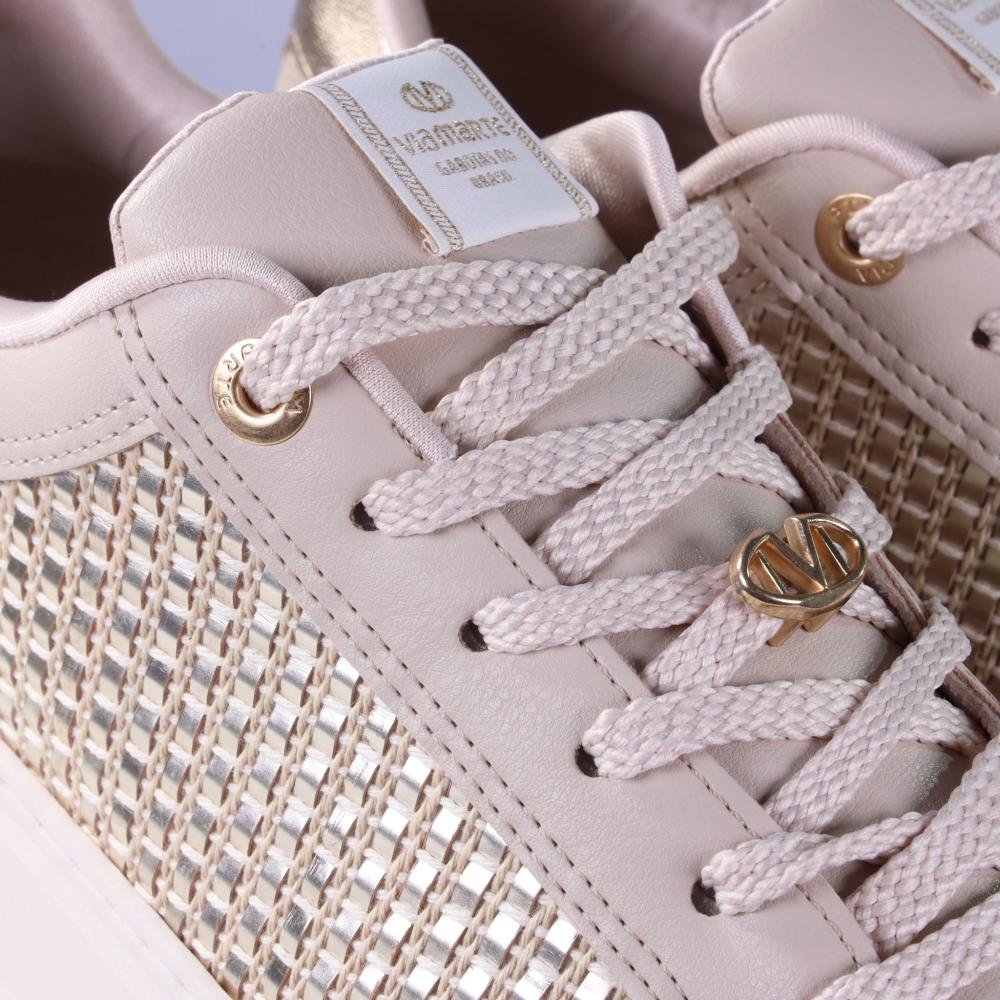 Tênis Feminino Casual Via Marte 055-038 Marfim/Gold Bege 3