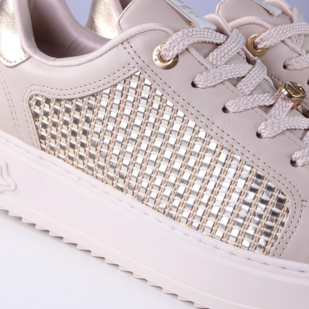 Tênis Feminino Casual Via Marte 055-038 Marfim/Gold Bege 4