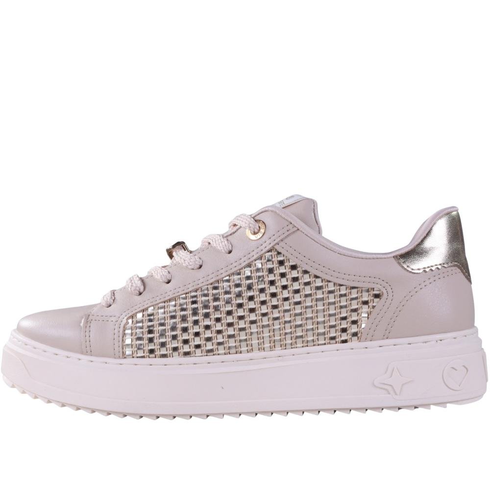 Tênis Feminino Casual Via Marte 055-038 Marfim/Gold Bege 7