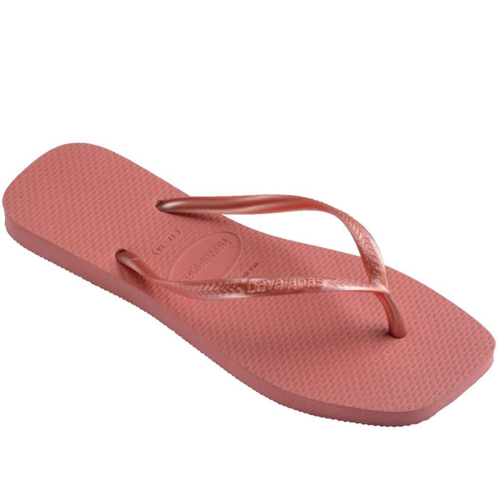 Chinelo Feminino Havaianas Glitter Slim Square Canyon Coral 2