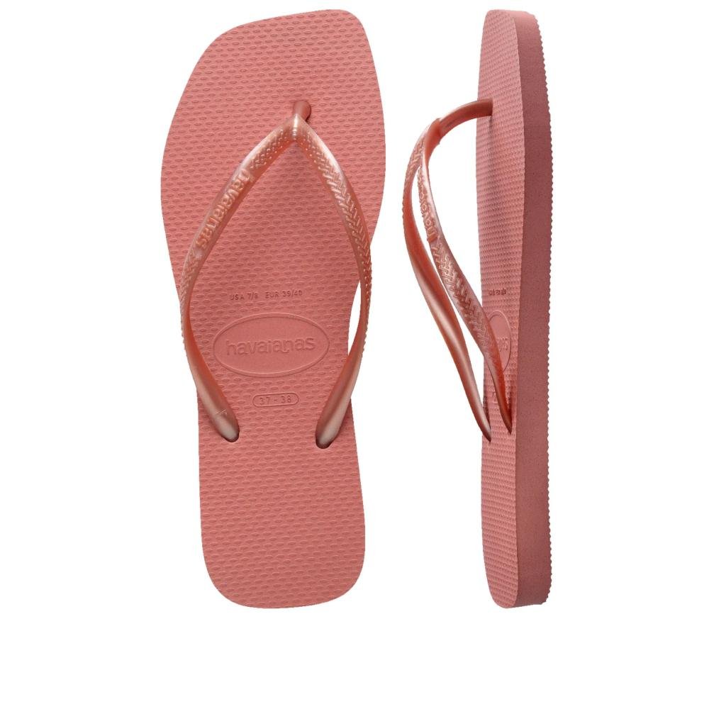 Chinelo Feminino Havaianas Glitter Slim Square Canyon Coral 4