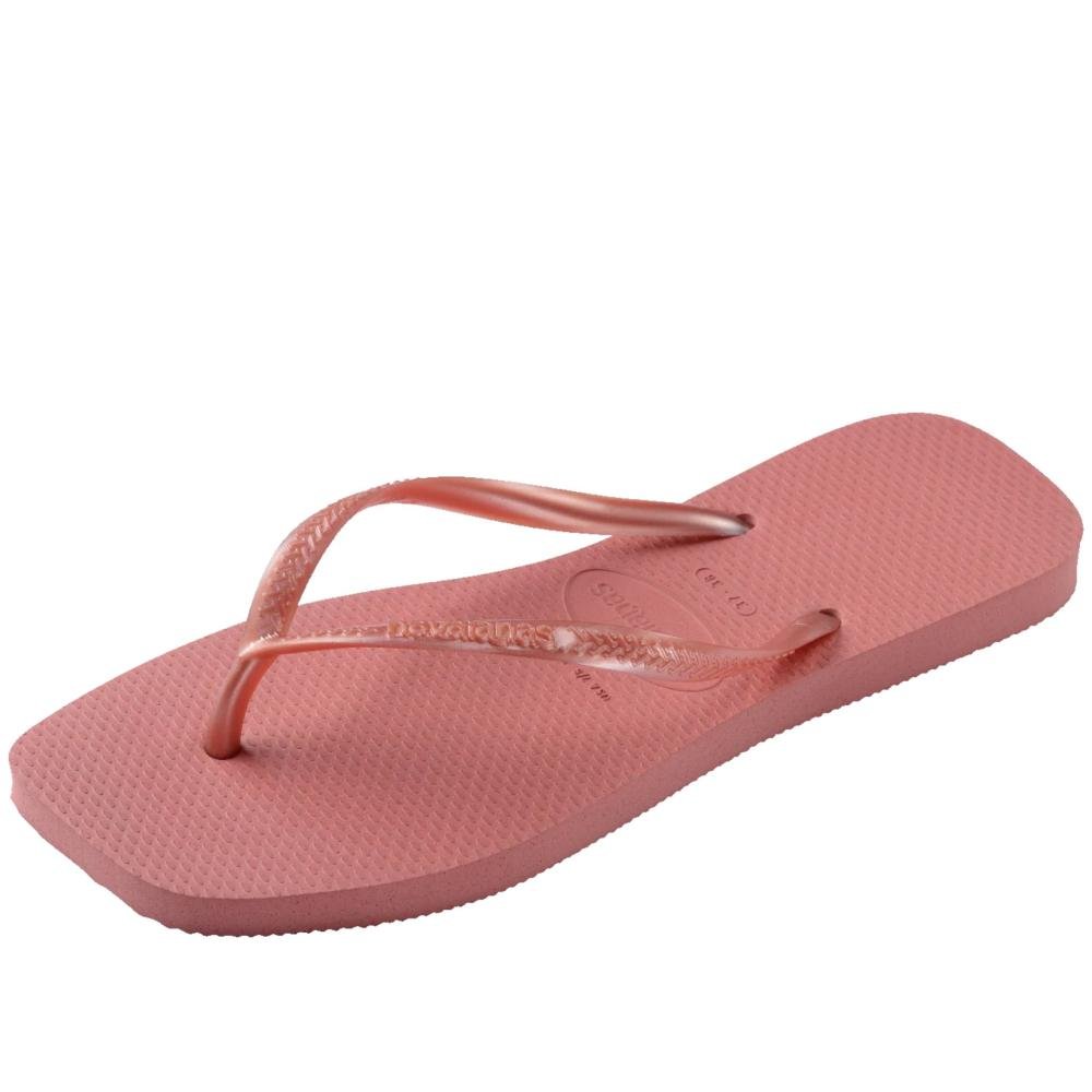 Chinelo Feminino Havaianas Glitter Slim Square Canyon Coral 6