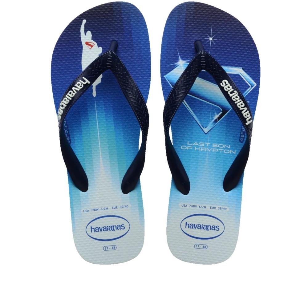 Chinelo Masculino Havaianas Herois Dc Branco/Azul