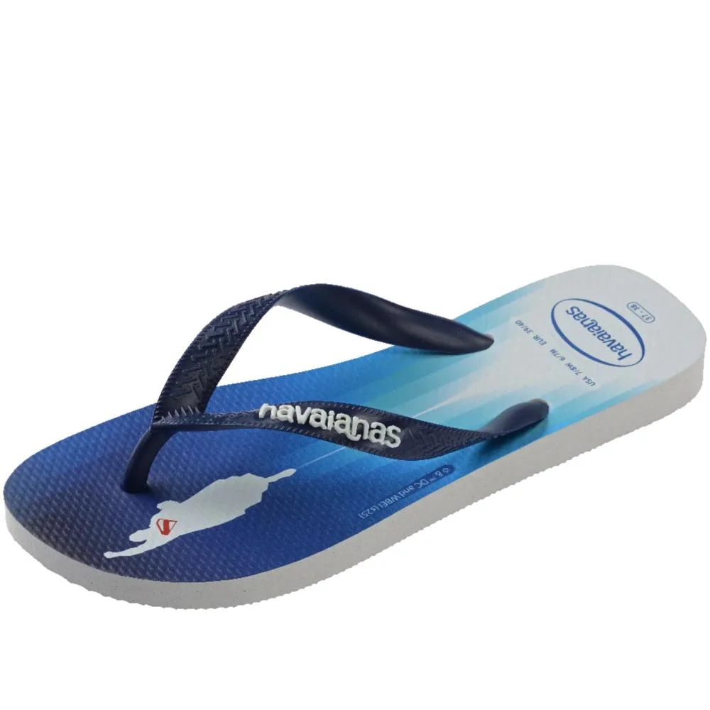 Chinelo Masculino Havaianas Herois Dc Branco/Azul Azul 3