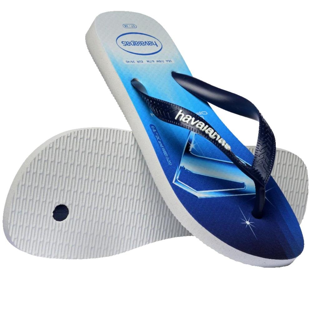 Chinelo Masculino Havaianas Herois Dc Branco/Azul Azul 4