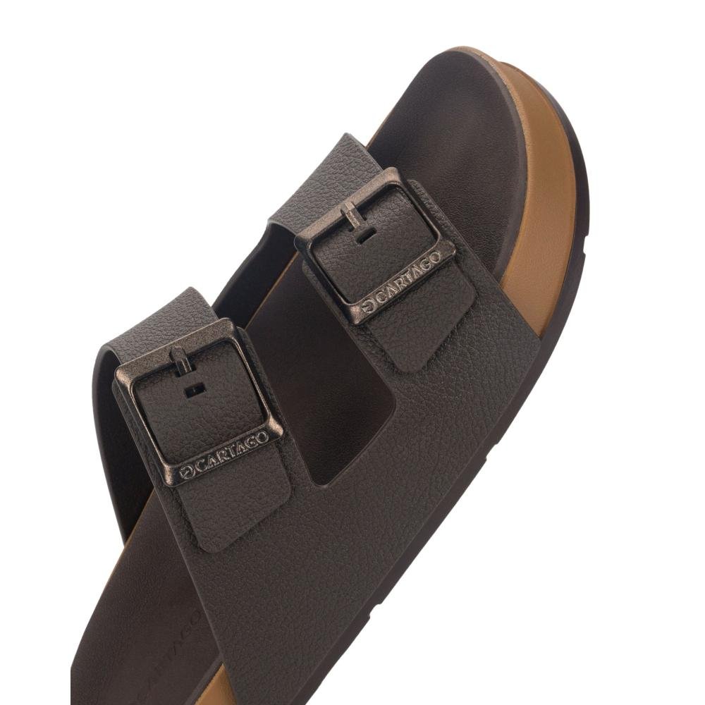 Chinelo Slide Cartago Masculino Milão Plus 12501 Castor/Marrom Marrom 3