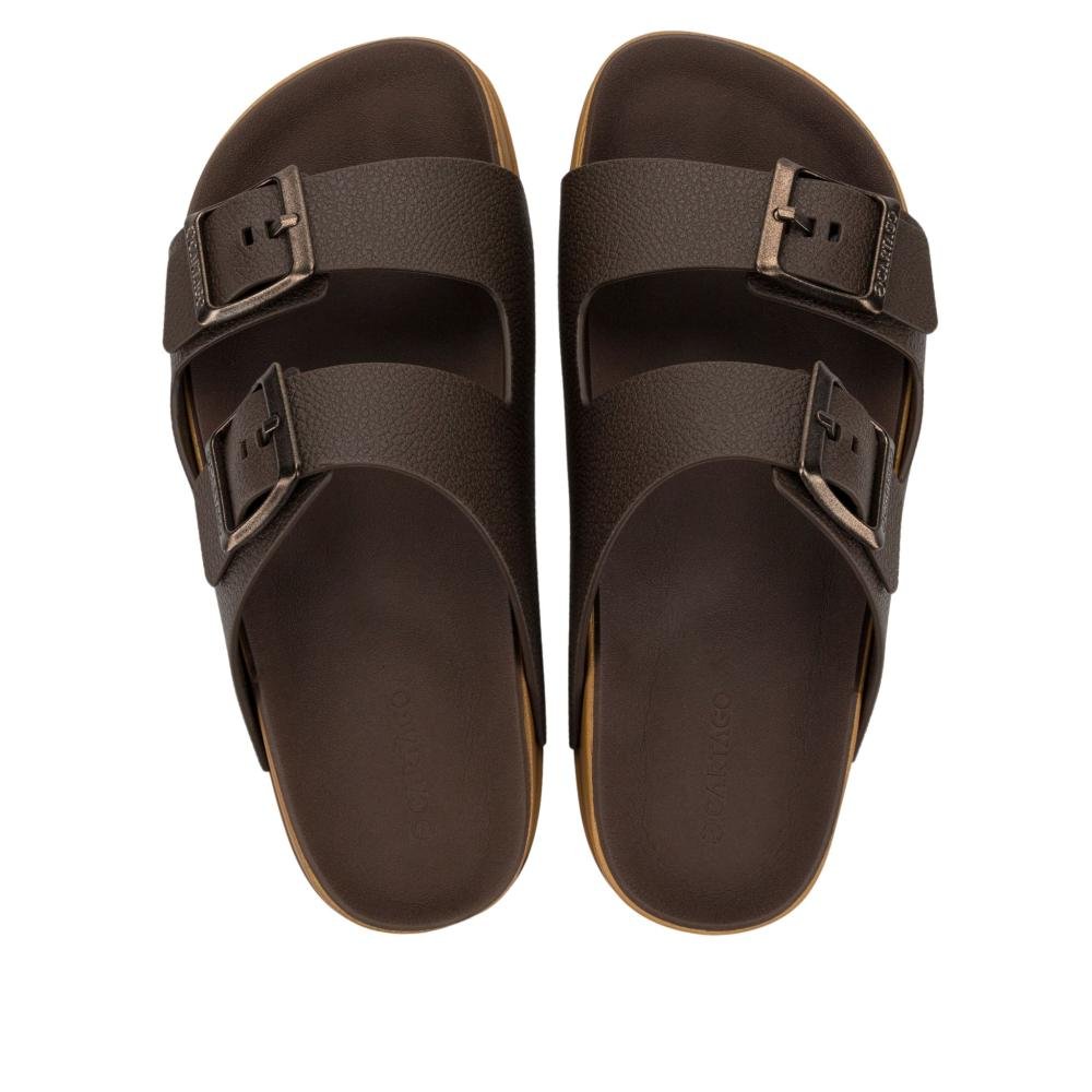 Chinelo Slide Cartago Masculino Milão Plus 12501 Castor/Marrom Marrom 4