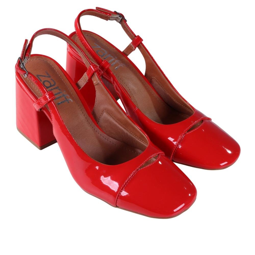 Sapato Feminino Zariff Slingback 2302-71611 Vermelho Vermelho 2