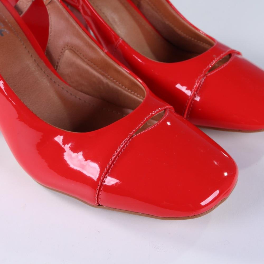 Sapato Feminino Zariff Slingback 2302-71611 Vermelho Vermelho 3