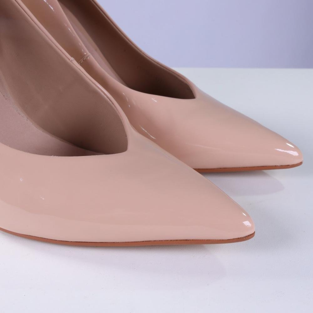 Scarpin Capodarte Feminino 4008379 Seda Verniz Bege 3