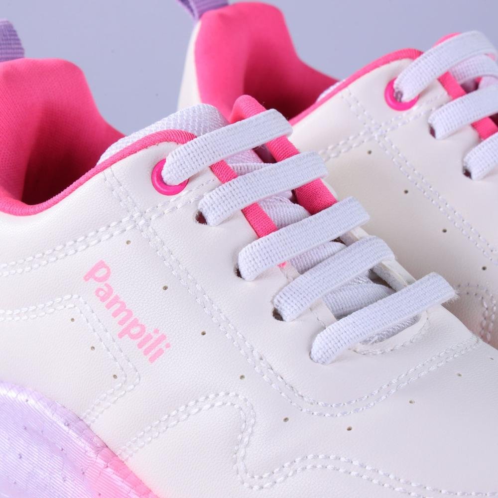 Tênis Infantil Menina Pampili 746.038 Branco/Pink Branco 3