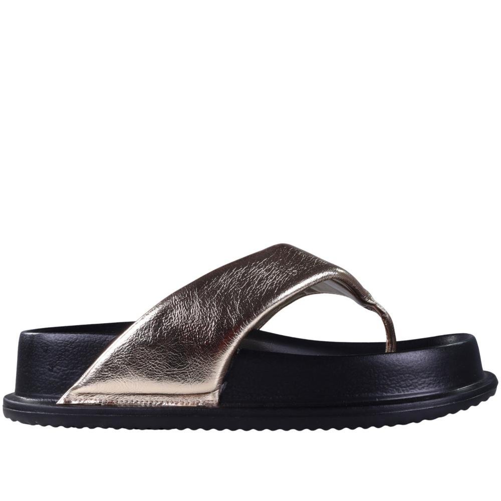 Sandália Papete Feminina Zariff 1550030252 Ouro Light