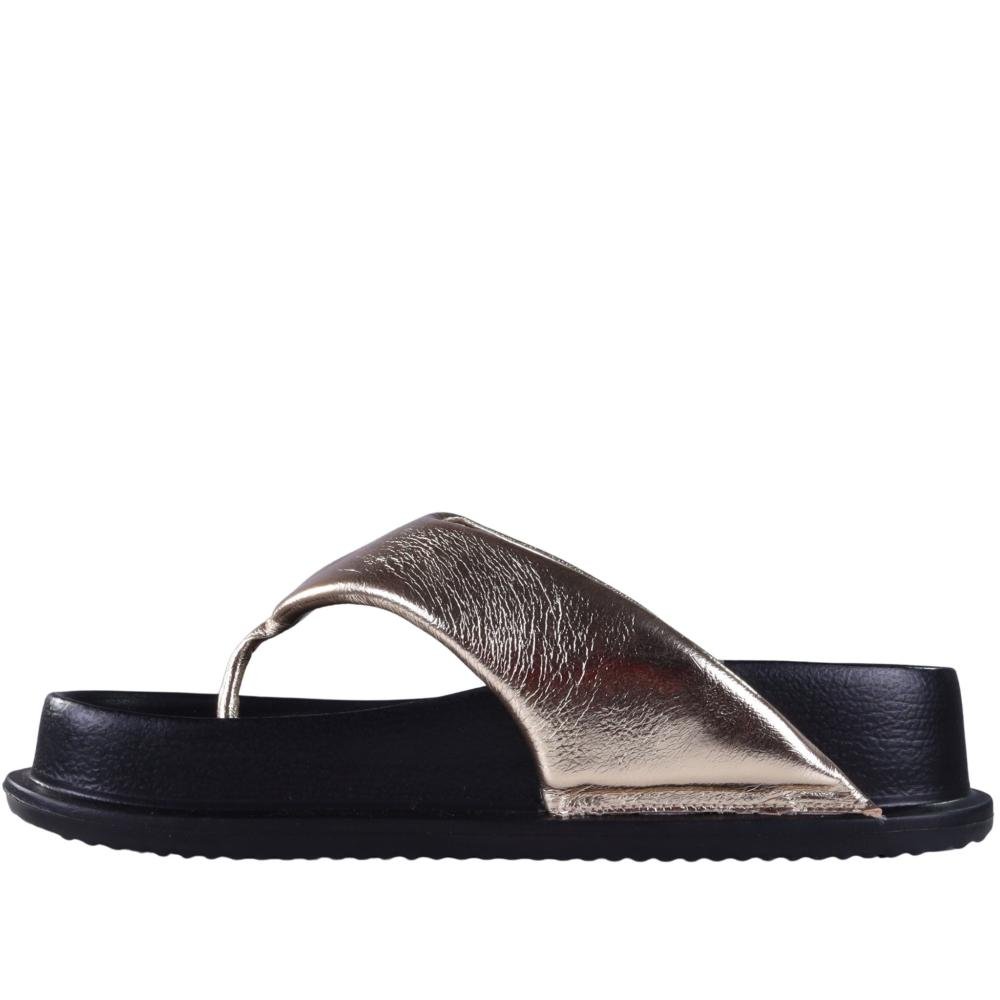 Sandália Papete Feminina Zariff 1550030252 Ouro Light Dourado 6