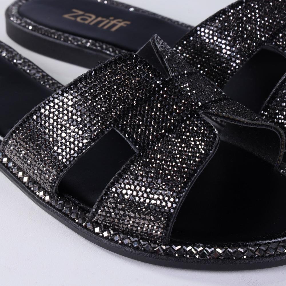 Tamanco Feminino Rasteiro Zariff 1618019252 Preto Preto 3