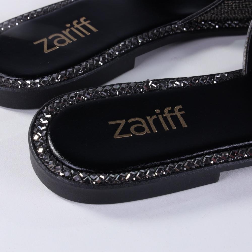 Tamanco Feminino Rasteiro Zariff 1618019252 Preto Preto 4