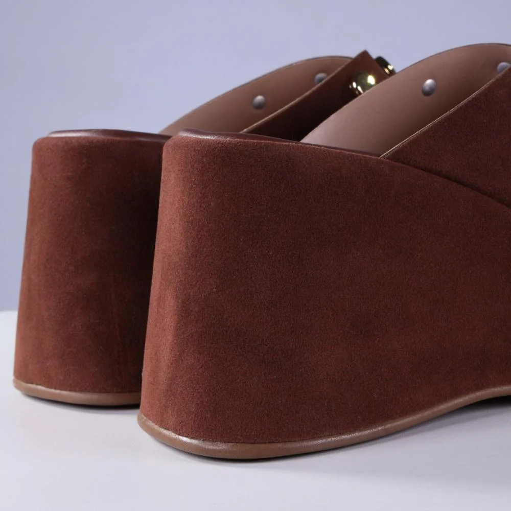 Tamanco Feminino Zariff com Plataforma 50450-91203 Terra Marrom 5