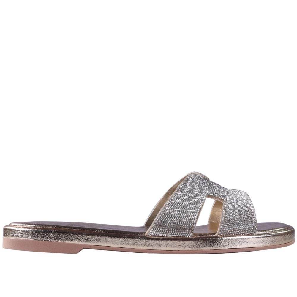 Tamanco Feminino Zariff Rasteiro 1686004 Ouro Light