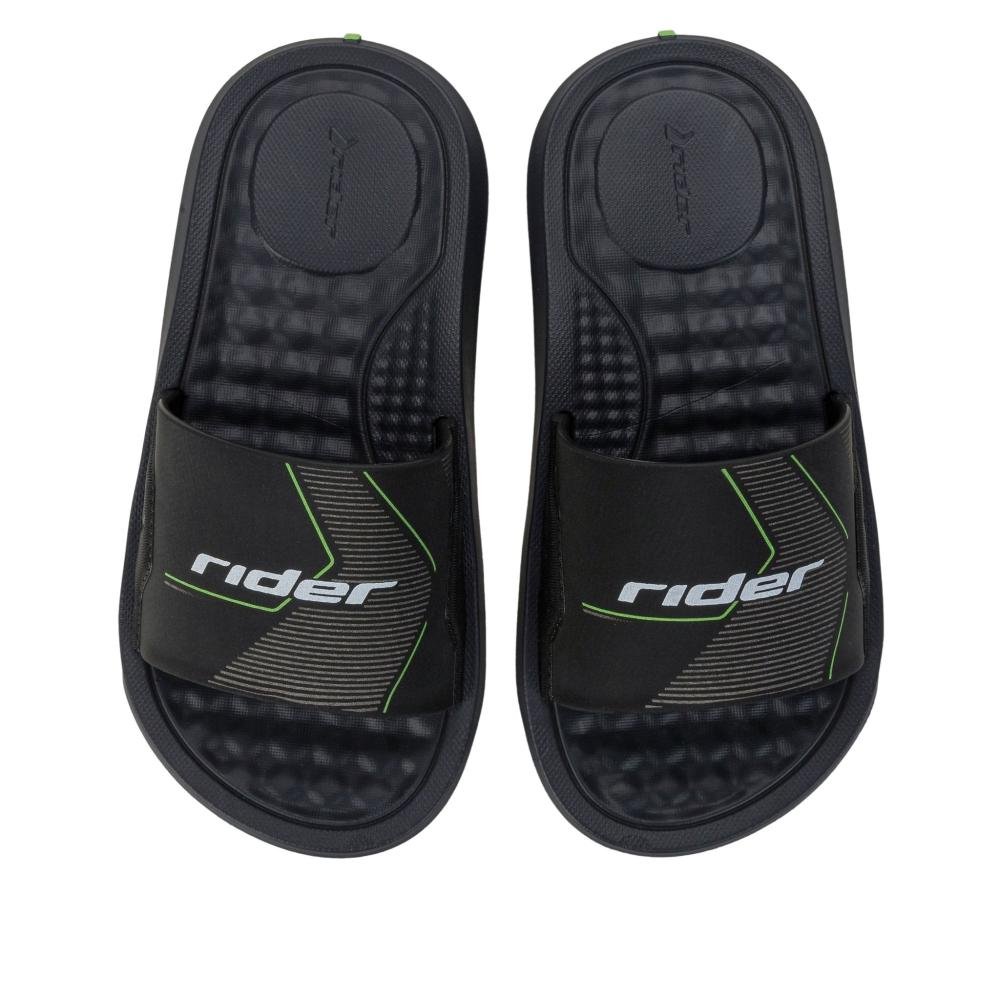 Chinelo Infantil Menino Rider Slide 12223 Cinza/Verde Preto 4