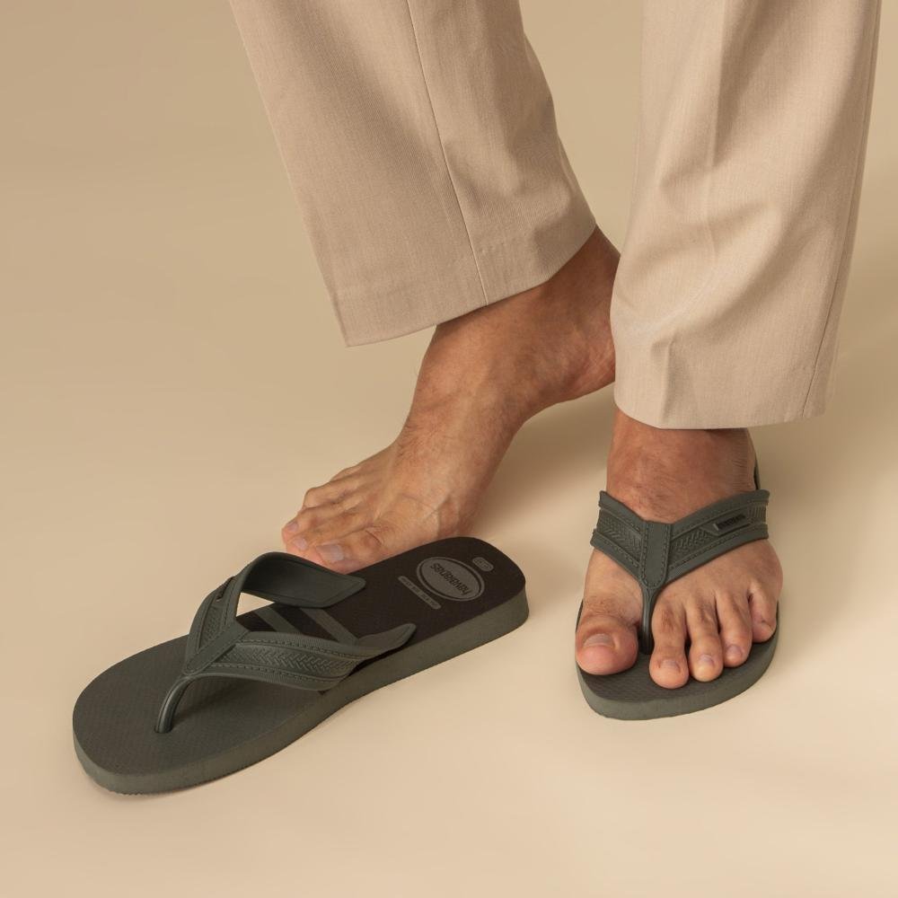 Chinelo Masculino Havaianas City Verde Olive Cinza 5