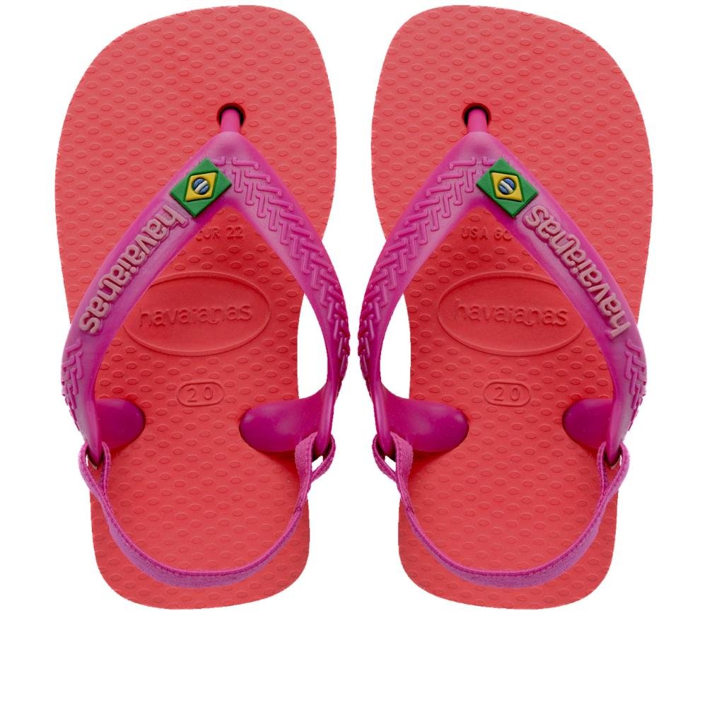 Sandália Infantil Feminina Havaianas Brasil Logo Rosa