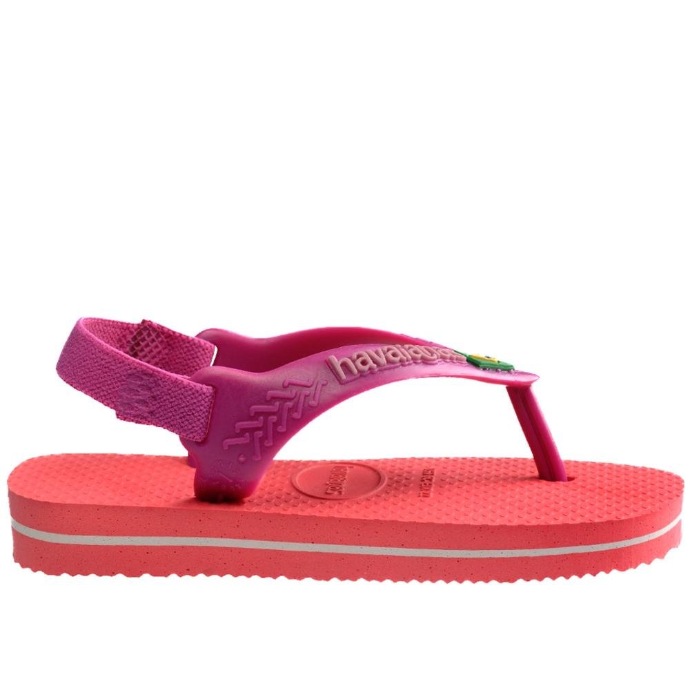 Sandália Infantil Feminina Havaianas Brasil Logo Rosa Rosa 3