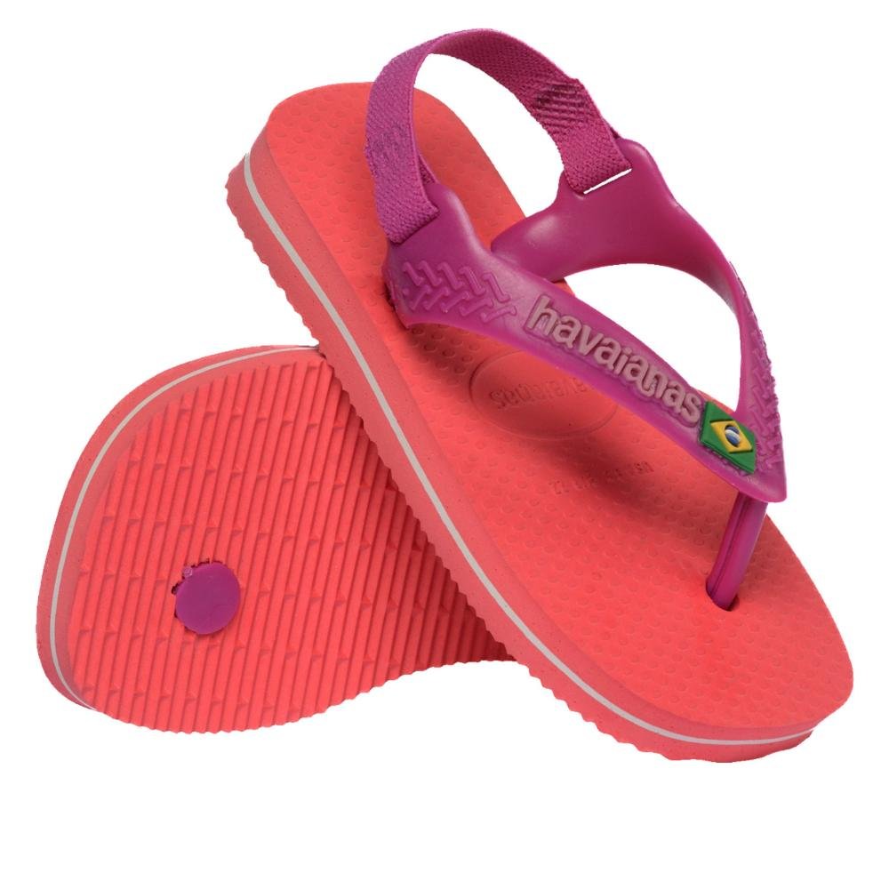 Sandália Infantil Feminina Havaianas Brasil Logo Rosa Rosa 4