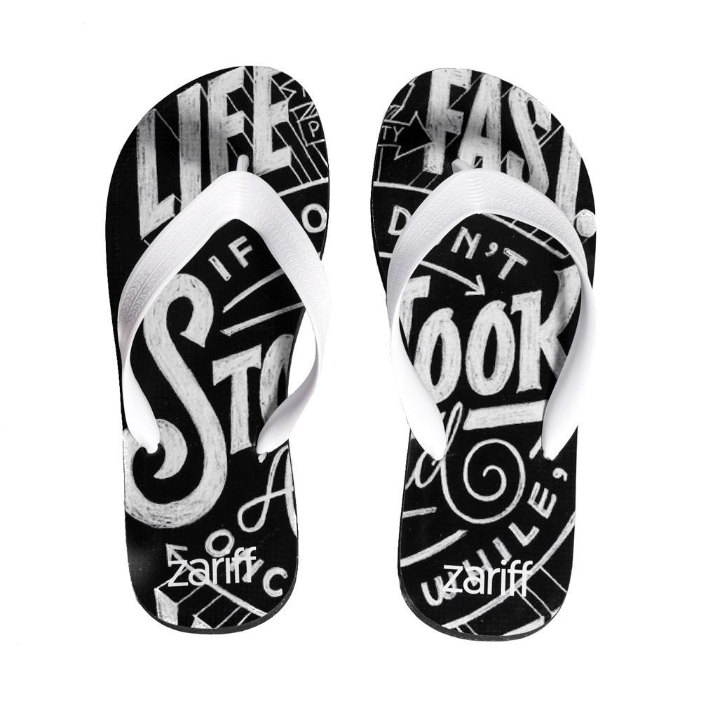 Chinelo Zariff Lettering Masculino 2032 Preto 1