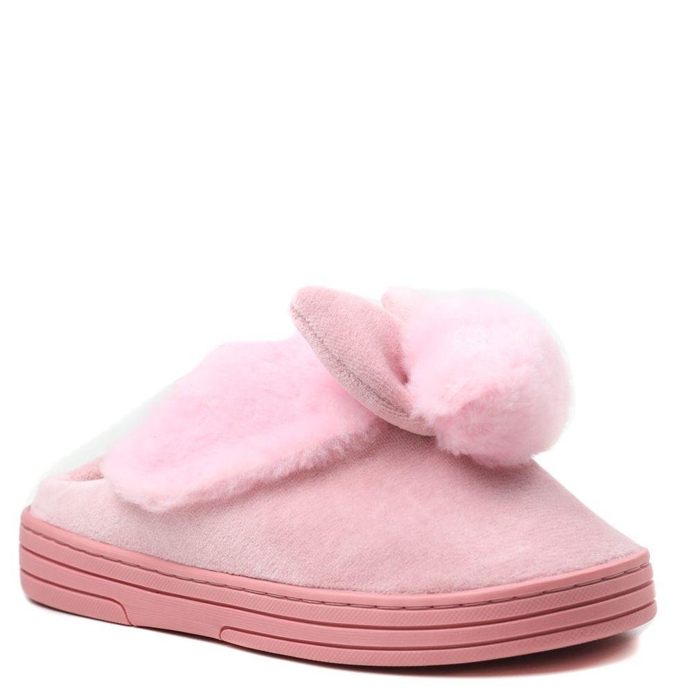 Pantufa Aberta Feminina Zariff com Pelinho Rosa 1