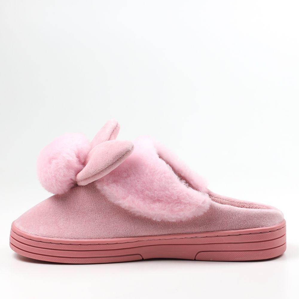 Pantufa Aberta Feminina Zariff com Pelinho Rosa 2