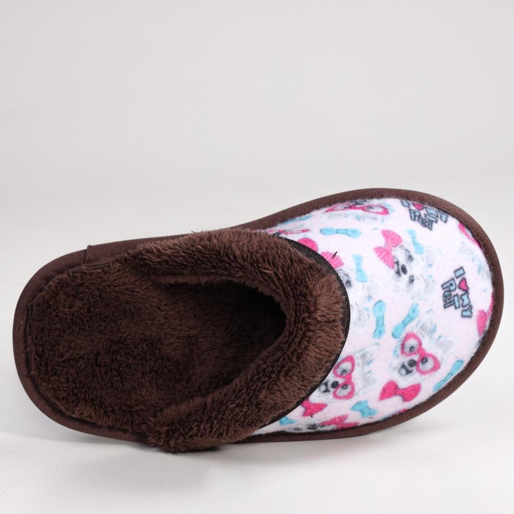 Pantufa Chinelo Infantil Menina Cachorro Fagiovan Com Pelinho 7