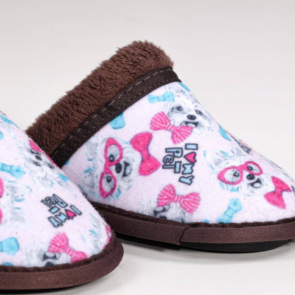 Pantufa Chinelo Infantil Menina Cachorro Fagiovan Com Pelinho 8