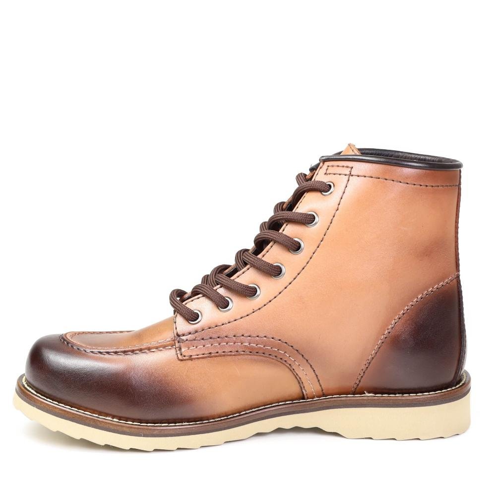 Bota Masculina Coturno Cano Curto  Zariff Em Couro Marrom 3