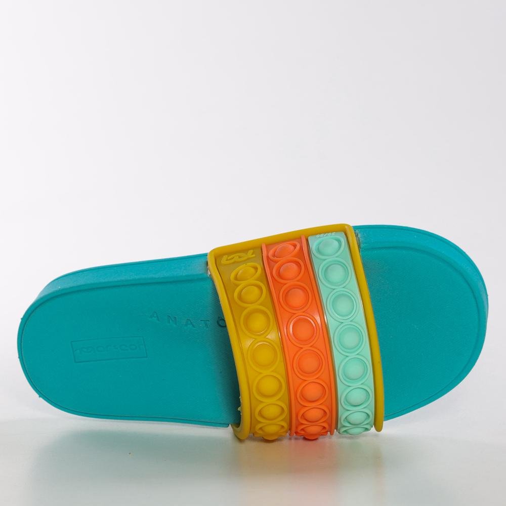 Chinelo Slide Mar E Cor Infantil Pop It Verde Azul 2