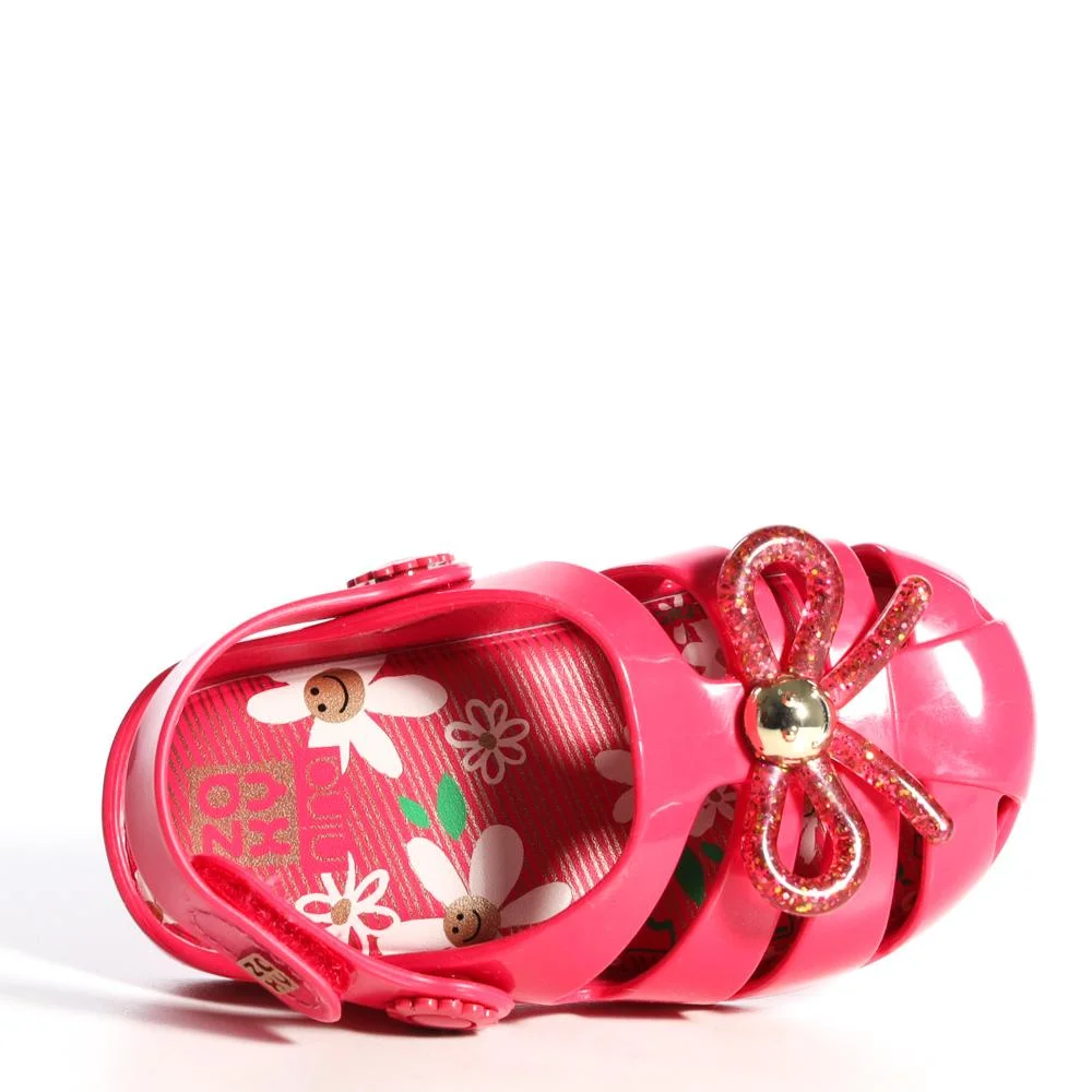 Sandália Infantil Menina Zaxynina Com Laço Pink Rosa 4