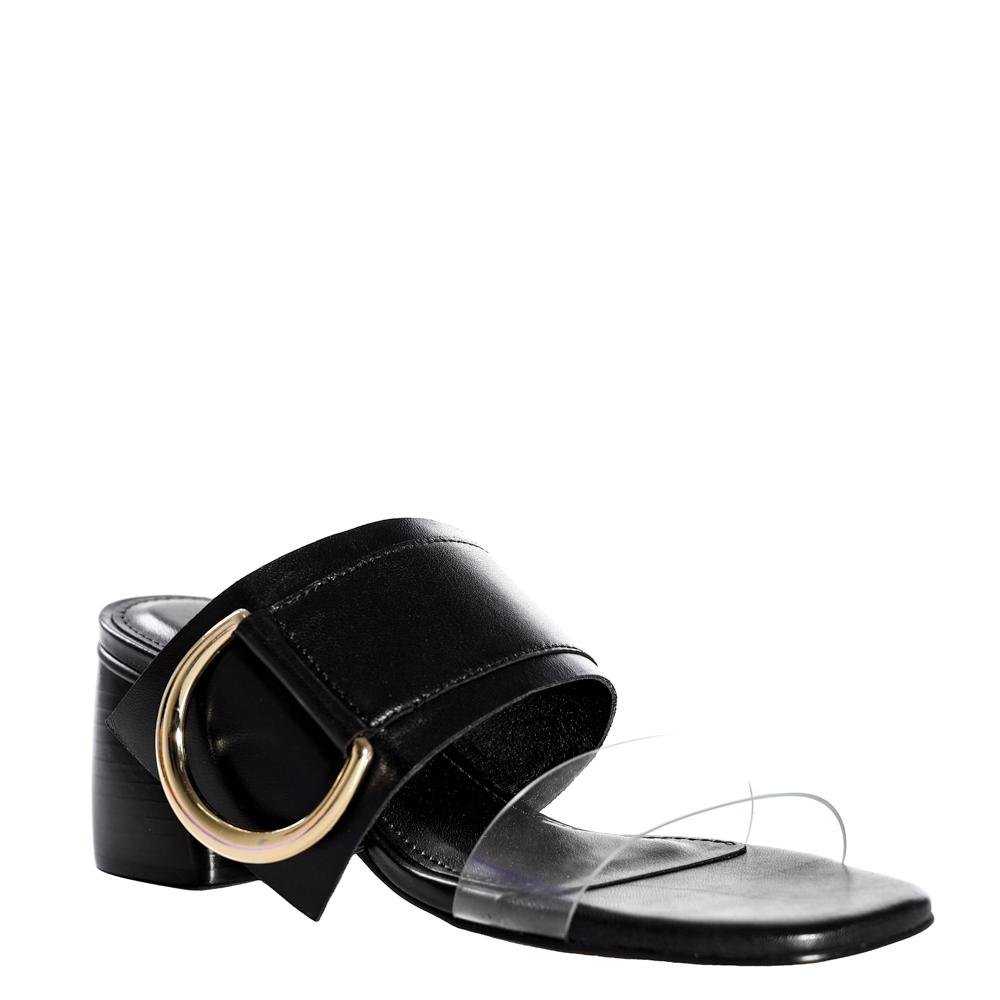 Tamanco Feminino Salto Grosso Zariff Preto Preto 1