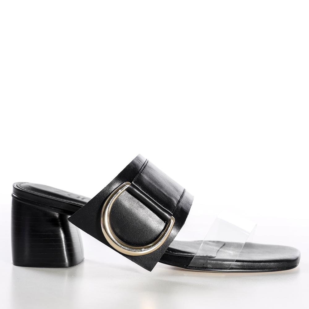 Tamanco Feminino Salto Grosso Zariff Preto Preto 3