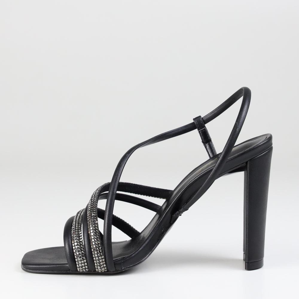 Sandália Feminina Com Brilho Zariff Casual Preto 2