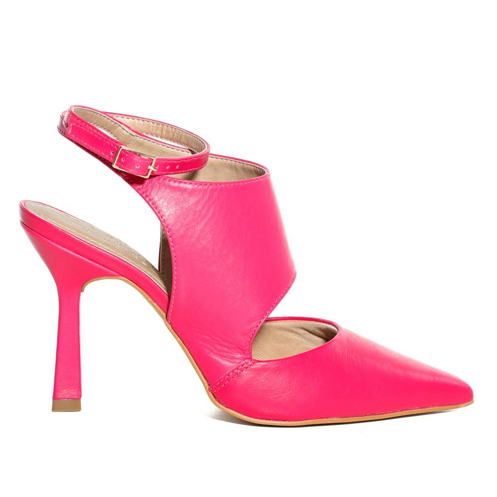 Sapato Lia Line em Couro Pink Rosa 3